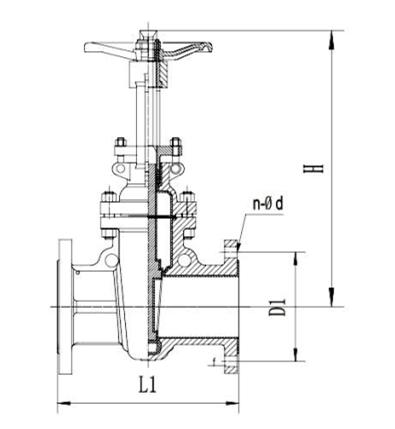 Z41F46衬氟闸阀结构图.jpg